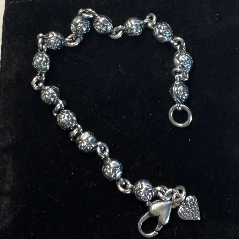 Elegant Sterling Silver Floral Rose Bracelet